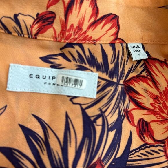 Floral Essential Silk Blouse Top Size Small Oversized - Picture 9 of 9